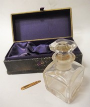 Antique Forest Rose Perfume Bottle Box 1914 5c Proprietary Rev Stamp Baccarat? - £231.43 GBP