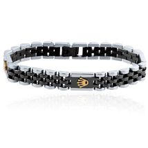 Luxury Stainless Steel Crown Bracelet For Women Black Gold Color Pulseira Femini - £29.89 GBP