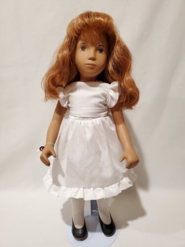 17” Vintage Auburn Red Hair SASHA Doll Dressed In White Party Dress England - $247.49