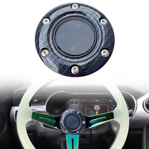 CARBON FIBER STEERING WHEEL CENTER CAP HORN BUTTON CARBON FIBER ALUMINUM... - £11.55 GBP