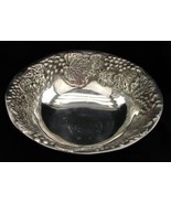 Aluminum Grape Grapevine Salad Serving Bowl Handmade Mexico Artist Signe... - $30.17 CAD
