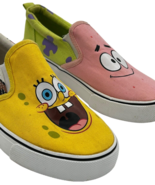Sponge Bob Squarepants Kids Shoes Size 3 Canvas Slip On Ground Up - $35.15