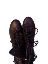 Call It Spring Black Lace Up Combat Boots w/ Buckle - Size 8 - £31.75 GBP