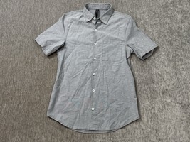 Lululemon Shirt Mens XS Gray All Town Short Sleeve Button Up Pocket Stretch - $34.64