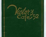 Victor&#39;s Cafe 52 Menu Cuban Cuisine W 52nd Street New York City 1980&#39;s - $37.62