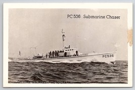 Submarine Chaser PC 536 U.S. Navy Photo RPPC Soldier Mail Milton PA Postcard W27 - £7.03 GBP