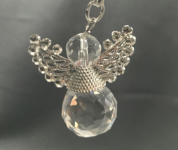 Crystal Prism Angel Wings Key Chain Glass Silver Tone New - £3.94 GBP