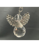 Crystal Prism Angel Wings Key Chain Glass Silver Tone New - $4.63