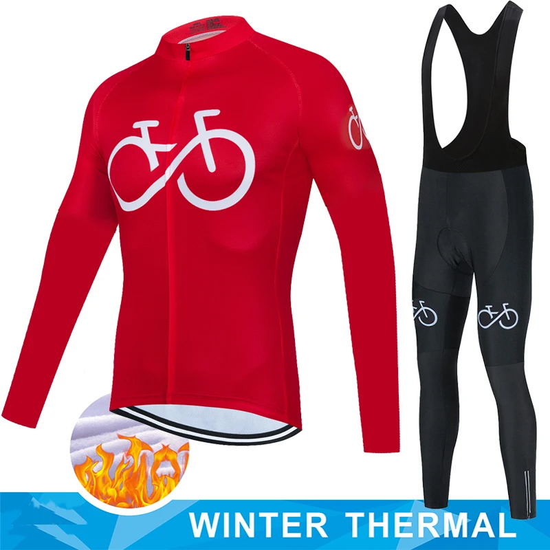 Sporting 2022 Bicycle Team Winter Thermal Fleece Cycling  Set Bike Clothing Keep - £47.96 GBP