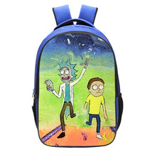 WM Rick And Morty Backpack Daypack Schoolbag Bookbag Blue Type Run - £15.72 GBP