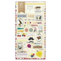 CUTE DECO STUDIO STICKERS Sheet Frames Patterns Paper Craft Scrapbook St... - $2.49