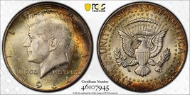 Toned Color 1964 P MS 65 John Kennedy Half Dollar PCGS Trueview Slab 1516 - $100.11