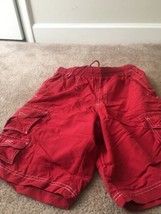 1 Pc Eddie Bauer Men&#39;s Red Swim Board Shorts Trunks Elastic Waist Size S... - $45.54