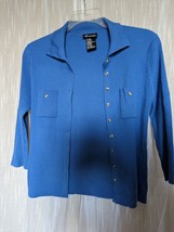 No Boundaries Blue Ribbed Knit Top Juniors Size 15 XL Button Front Balle... - £19.88 GBP