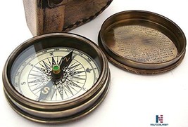 NauticalMart Robert Frost Poem Compass-Pocket Compass W/Leather Case - £38.26 GBP