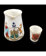 VINTAGE W H GOSS CHINA EDINBURGH &amp; WINCHESTER CREAMER &amp; SHOTGLASS - $184.46 MXN