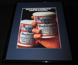 1984 Budweiser Beer / Baseball Framed 11x14 ORIGINAL Vintage Advertisement - £27.08 GBP