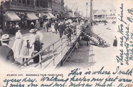 Boardwalk from Young&#39;s Pier Atlantic City New Jersey NJ 1904 UDB Postcard E17 - $6.99