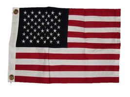 AES 16x24 Embroidered 100% Cotton USA American Flag 16&quot;x24&quot; Banner Frame... - £25.86 GBP