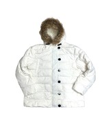 White Quilted Winter Puffer GooseDown Coat Removable V-Fur Trim Hood Lan... - £66.97 GBP