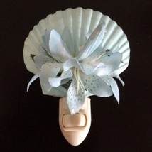 Vintage 70s Real Scallop Clam Seashell Plug in Night Light Beach Decor - WORKS - £14.84 GBP
