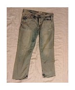 BKE Buckle Seth Straight Blue Jeans Distressed Size 40 R Light Wash - $391.95 MXN