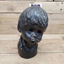 VTG Chalk Plaster Mannequin Statue Head Boy Sculpted Hair 10” - $57.97 CAD