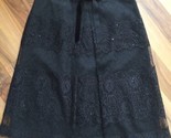 ANN TAYLOR Black Lace LADIES Party PENCIL SKIRT SIZE 4 Petites Lined Seq... - $19.17