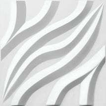 Dundee Deco 3D Wall Panels - Modern Waves Paintable White PVC Wall Paneling for  - £6.17 GBP+