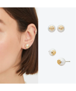 Tory Burch Logo Pearl Drop Earrings, Pearl Circle Earrings,Gifts For Her - $35.99