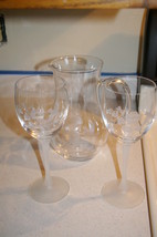 AVON Hummingbird Collection 24% Lead Crystal Goblets and Pitcher - £41.08 GBP