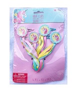 Amscan Hair Clips Barrettes Unicorn Pony Girls Decor 4 Pieces Multicolor - £3.92 GBP