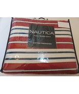 Nautica Brigantine Stripe Red white blue full queen quilt New - £84.15 GBP