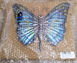 Plow &amp; Hearth Blue Glass Butterfly Garden Stake #57624 Evergreen Collection New! - £22.90 GBP