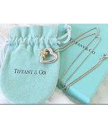 Tiffany &amp; Co. Heart Bow Gold Ribbon Necklace pendant Silver 925 &amp; 18K gift - £143.50 GBP