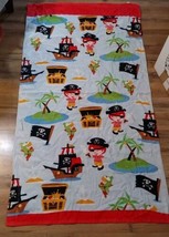 Pirates Kids Ship Island Ocean Cotton Beach Bath Towel 30.5x54 - $19.54