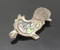 MEXICO 925 Sterling Silver - Vintage Inlaid Abalone Baby Bird Brooch Pin- BP7236 - £30.44 GBP