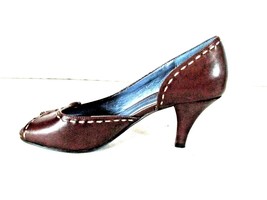 Naturalizer Brown Peep Toe Slip On Pumps Heels Shoes Women&#39;s 7 M (SW36) - £17.09 GBP