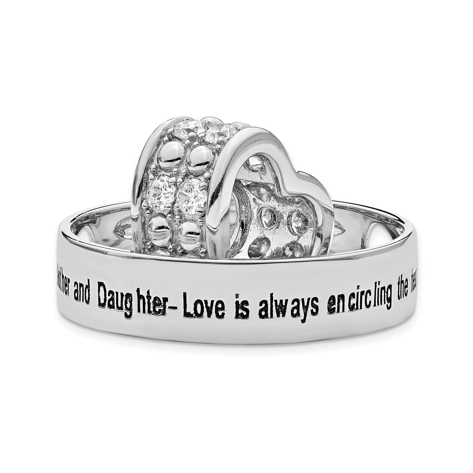 Sentimental Expressions Silver  CZ Antiqued Mother and Daughter 18 Inch Necklace Item image 7