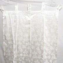 Jacquard Leaf Damask White 2-PC 74 x 82 Split Tab-Top Drapery Panel Set - £37.35 GBP