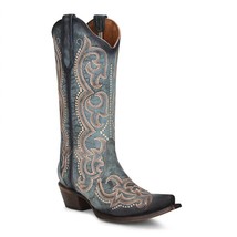 Corral embroidery triad snip toe boot in Blue Jean - £93.12 GBP+