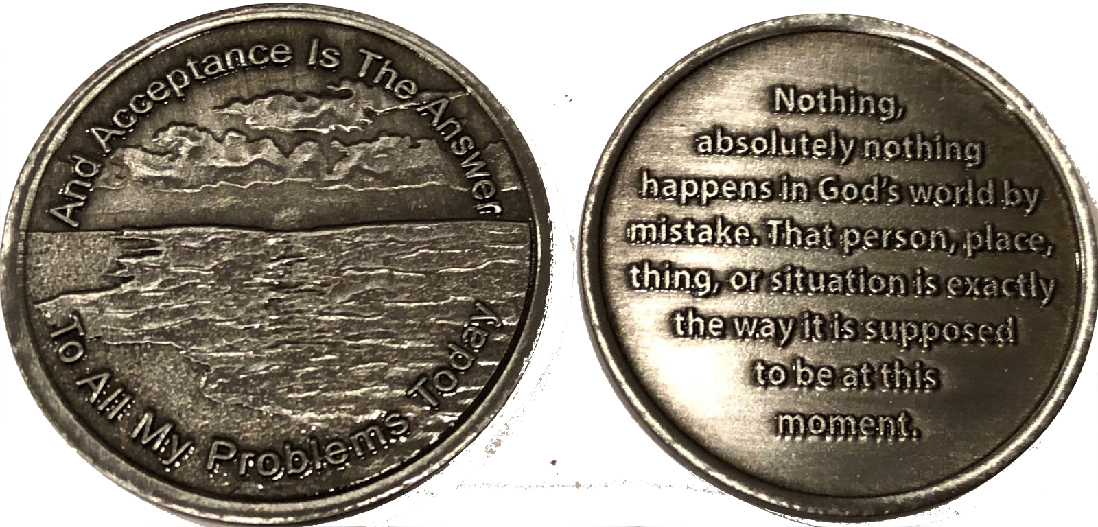 Acceptance Is The Answer Beach Sunrise AA Medallion Chip  449 417