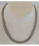 Vintage 18 1/2&quot; Silvertone Woven Chain Necklace Costume Jewelry - £7.01 GBP