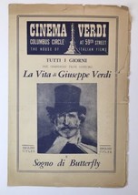 Cinema Verdi Columbus Circle at 59th St. Program Life of Giuseppe Verdi - £25.48 GBP