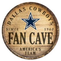 Dallas Cowboys Sign Wood 14 Inch Round Barrel Top Design - $43.99