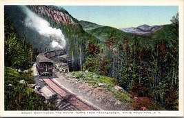  Mount Washington &amp; Adams Train White Mountains NH UNP WB Postcard L4 - £3.11 GBP