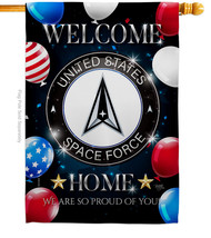 Welcome Home Space Force - Impressions Decorative House Flag H108630-BO - £32.78 GBP