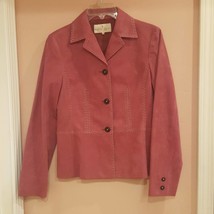 Trussardi Pink Suede Jacket Skirt Set Sz 40. Very good  shape  - $38.00