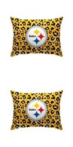 Pittsburgh Steelers NFL Leopard Plush Bed Pillows Gold/Black 20&quot; x 26&quot; L... - £55.18 GBP