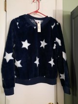 No Boundaries Navy Blue Cove White Stars Soft Plush S/CH (3-5) Pullover Sweater  - £6.19 GBP